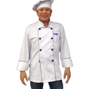 Đồng phục bếp may sẵn màu trắng