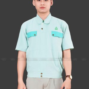 Áo đồng phục công nhân màu xanh ngọc