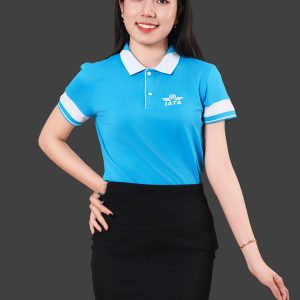 Áo đồng phục công ty có cổ IATA màu xanh dương