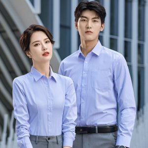 Đồng phục áo sơ mi công ty công sở cao cấp màu xanh SM26