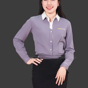 Áo sơ mi đồng phục công sở màu xám đậm SMU10017