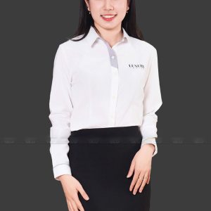 Áo sơ mi đồng phục công ty màu trắng gạo