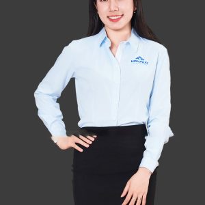 Áo sơ mi nữ công sở đồng phục màu xanh dương nhạt