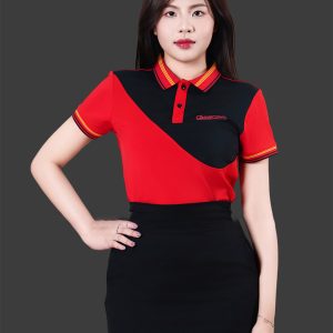 Đồng Phục Áo Thun Màu Đỏ Phối Đen