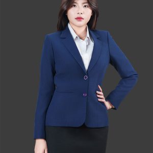 Đồng phục áo vest nữ văn phòng màu xanh cao cấp