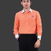 Đồng phục công sở sơ mi nam cao cấp màu cam phối quần tây đen