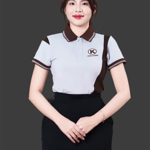 Đồng phục công ty cổ tròn màu xám trắng K Food Store ATU30018