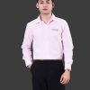 Làm áo đồng phục công sở cao cấp tay dài màu hồng