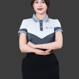 Mẫu áo đồng phục nhà hàng đẹp màu trắng xám có cổ ATU30013