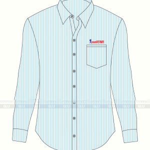 Áo đồng phục sơ mi nữ cao cấp trắng sọc ASM66