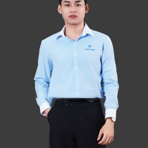Xưởng may áo sơ mi đồng phục công sở màu xanh dương nhạt
